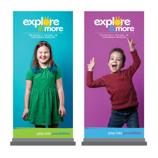 Explore & More, Play Into Possibilities, Pull-Up Banners