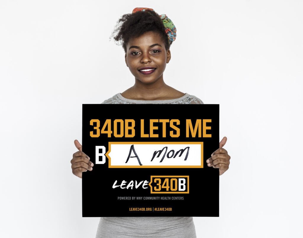 Leave340B Woman Holding Sign