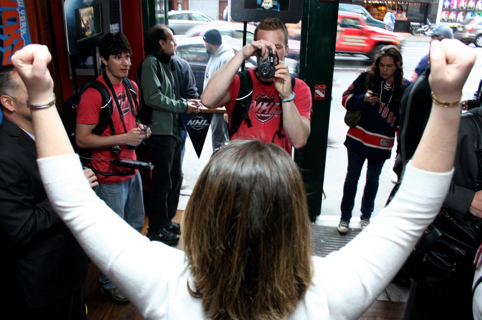 NEW YORK, N.Y. - May 7: This is a view of the NHL Network Virtual Cup event at the Blarney Stone on May 7, 2012 in New York City.   (Photo by NHL Images)